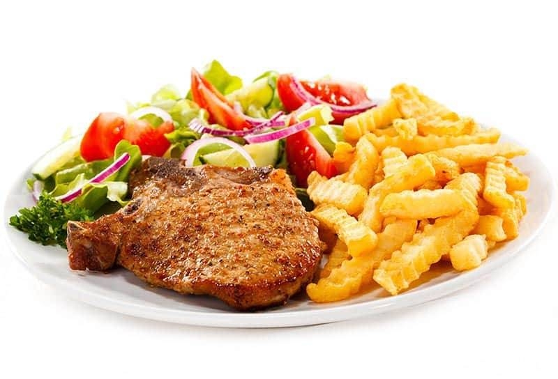 Говядина с картофелем фри